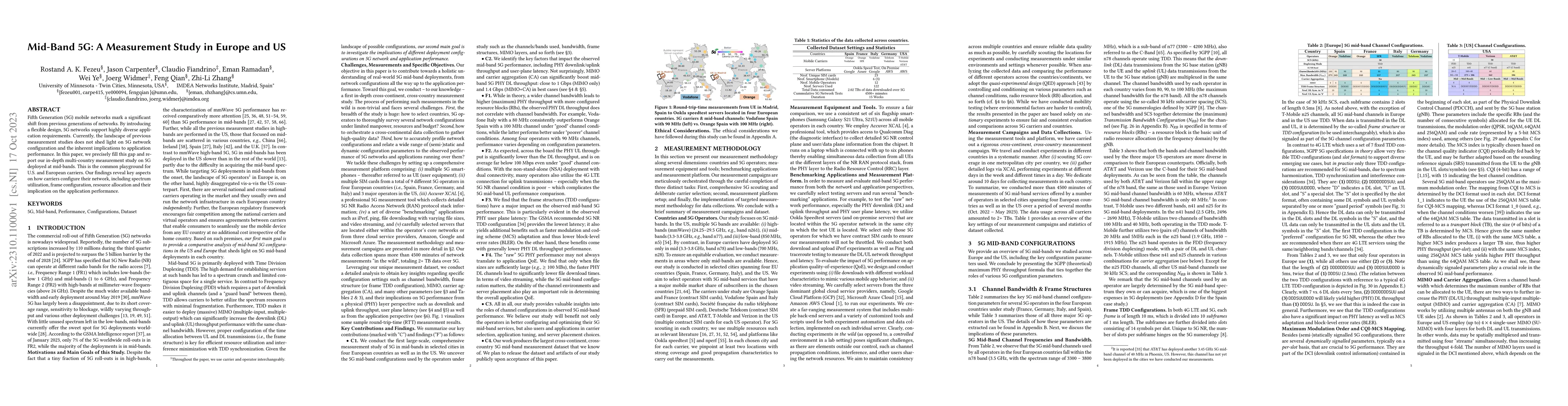 Thumbnail for Mid-Band 5G: A Measurement Study in Europe and US