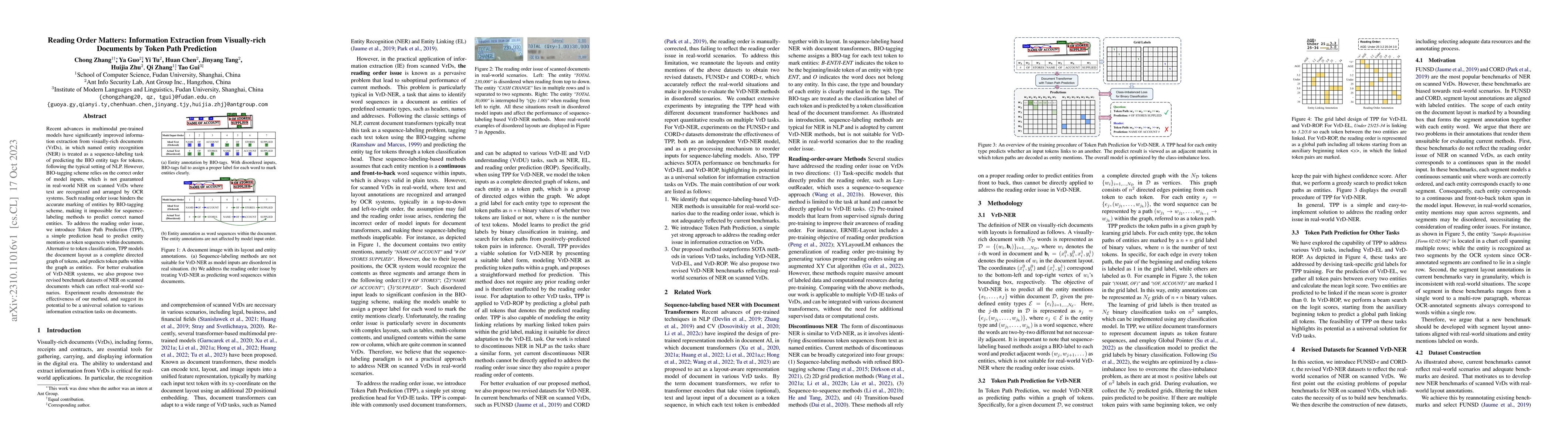 Thumbnail for Reading Order Matters: Information Extraction from Visually-rich
  Documents by Token Path Prediction
