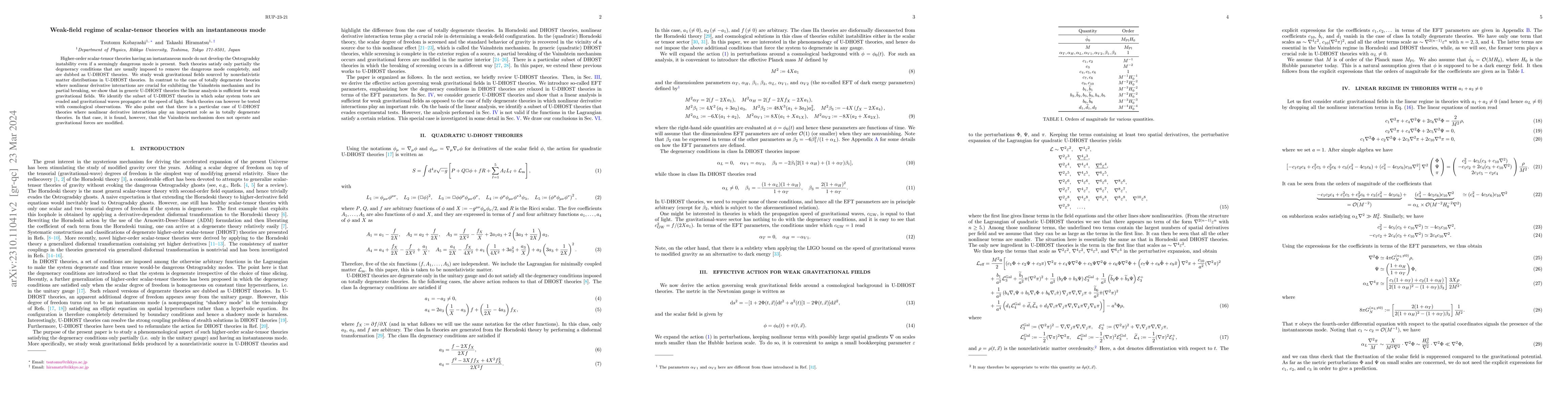 Thumbnail for Weak-field regime of scalar-tensor theories with an instantaneous mode
