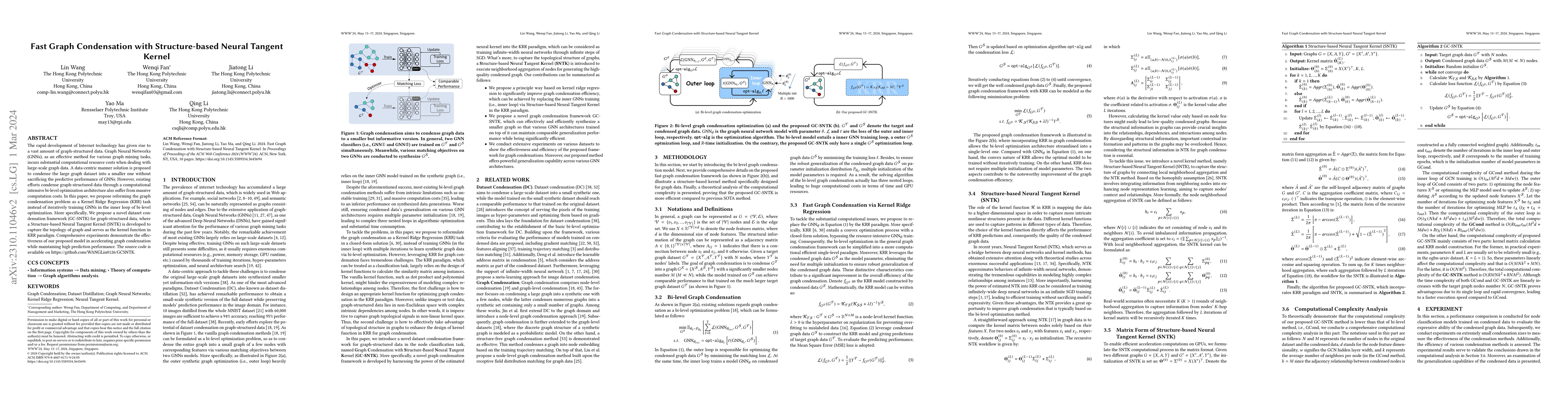 Thumbnail for Fast Graph Condensation with Structure-based Neural Tangent Kernel