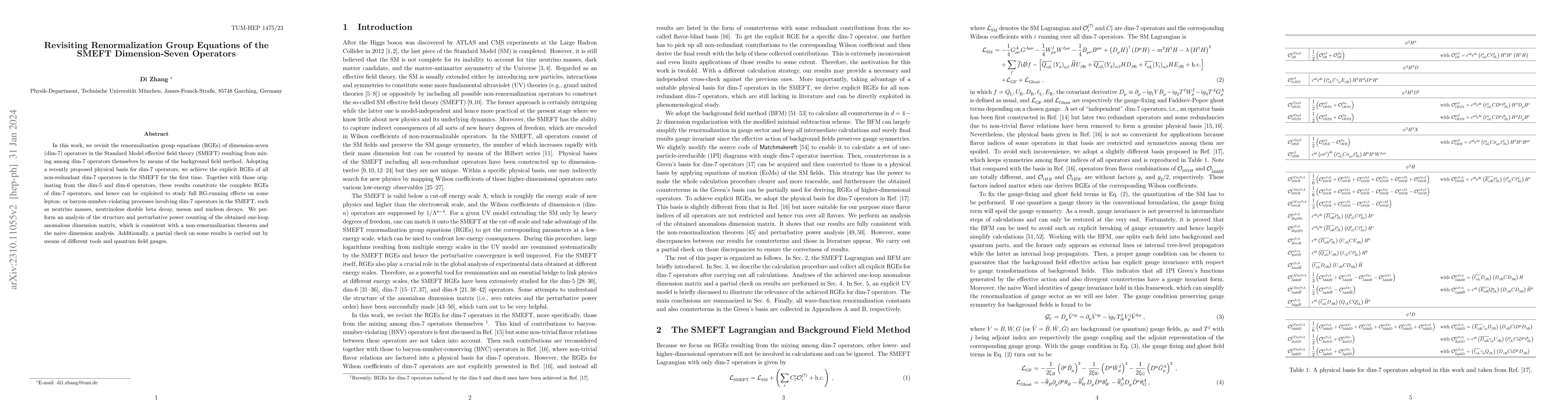 Thumbnail for Revisiting Renormalization Group Equations of the SMEFT Dimension-Seven
  Operators