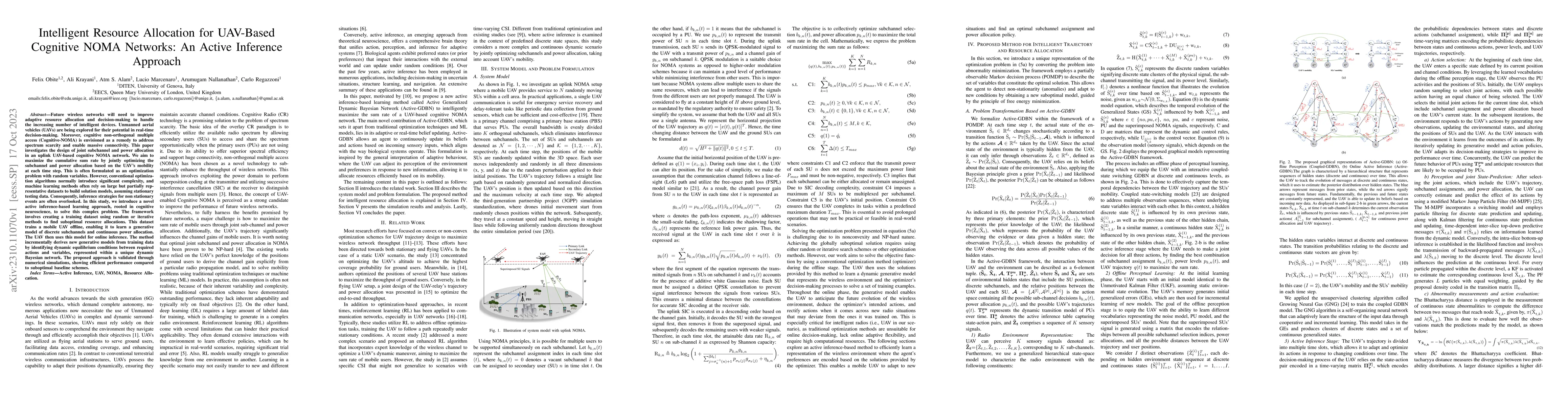 Thumbnail for Intelligent Resource Allocation for UAV-Based Cognitive NOMA Networks:
  An Active Inference Approach