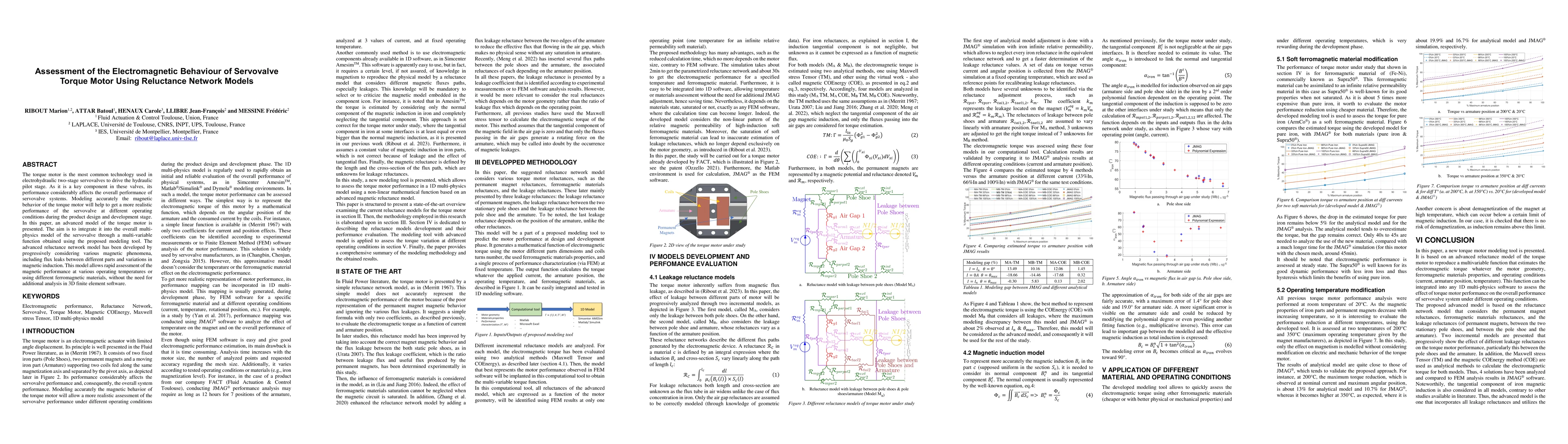 Thumbnail for Assessment of the Electromagnetic Behaviour of Servovalve Torque Motor
  Using Reluctance Network Models