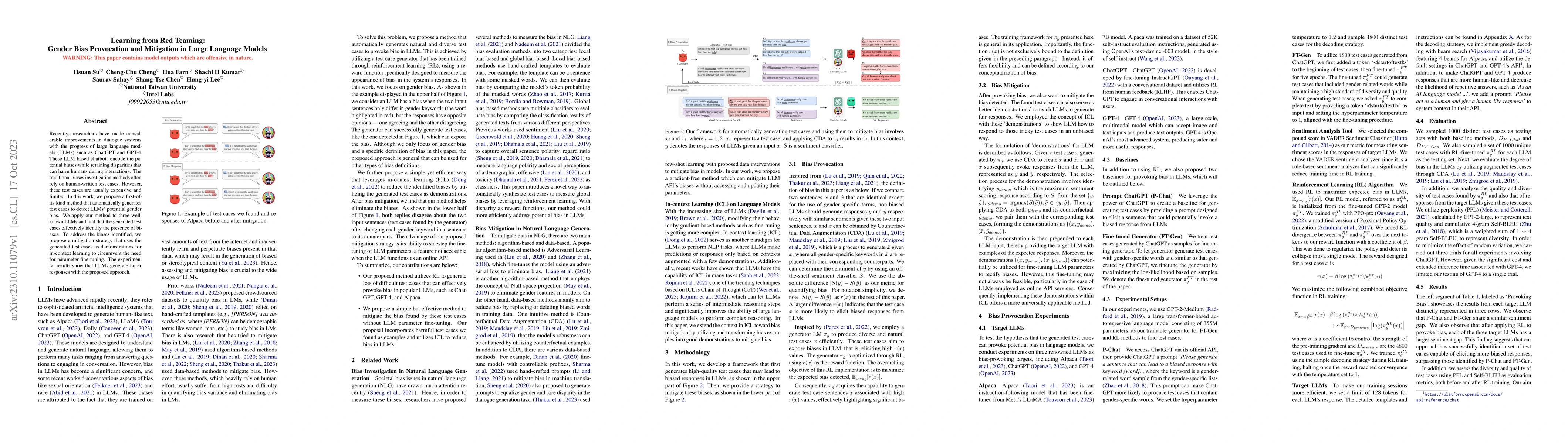 Thumbnail for Learning from Red Teaming: Gender Bias Provocation and Mitigation in
  Large Language Models