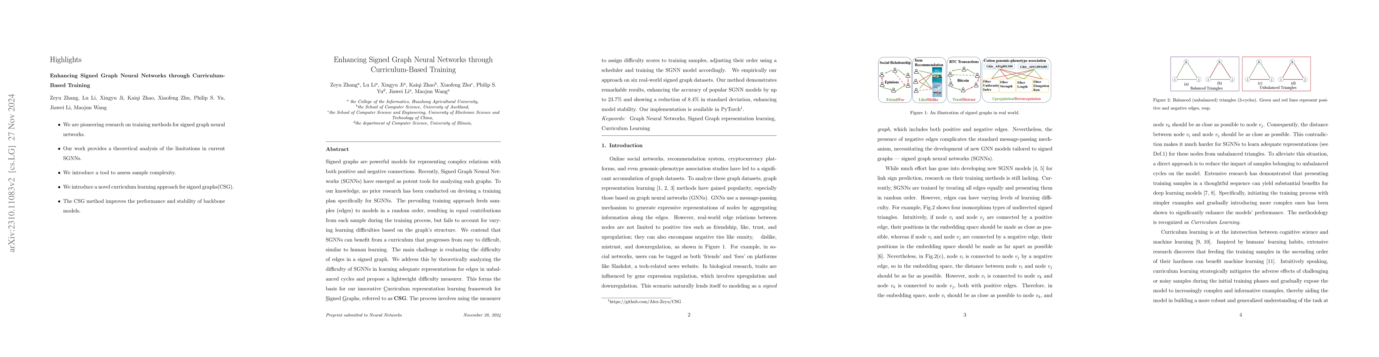 Thumbnail for CSG: Curriculum Representation Learning for Signed Graph
