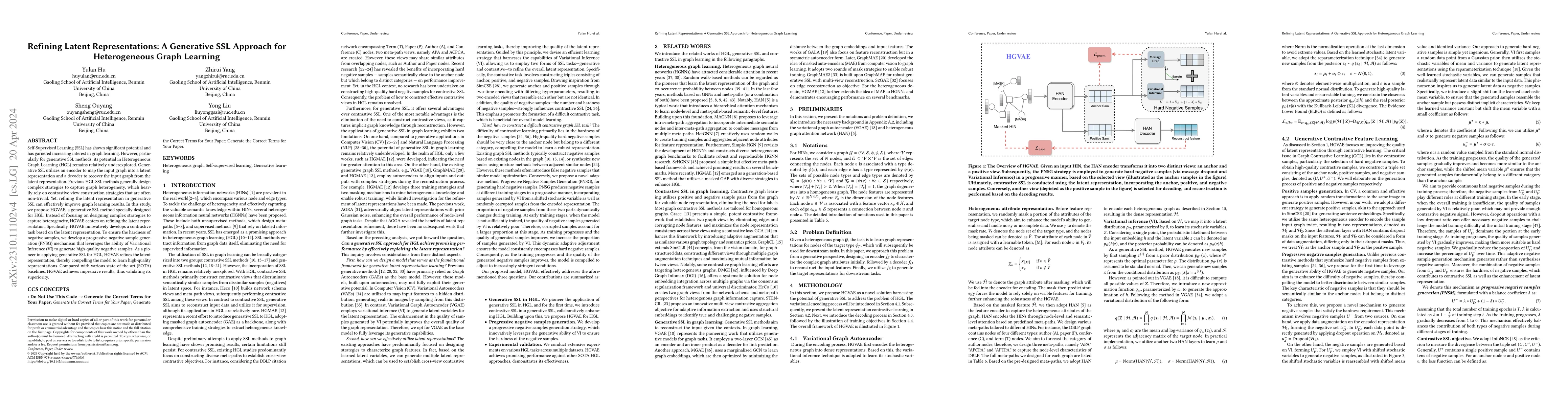 Thumbnail for Refining Latent Representations: A Generative SSL Approach for
  Heterogeneous Graph Learning