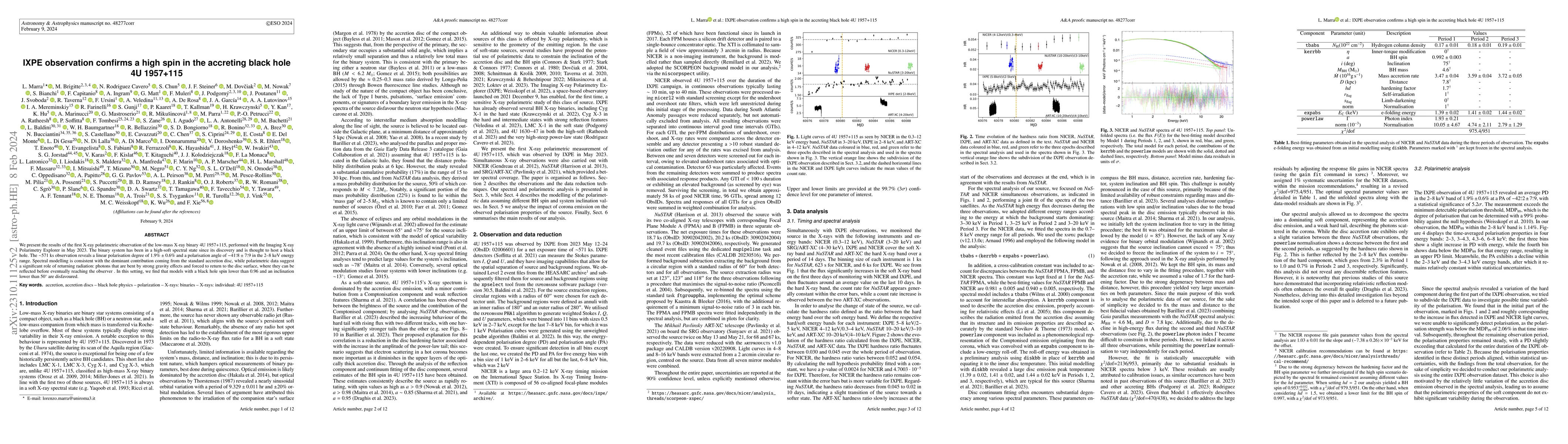 Thumbnail for IXPE observation confirms a high spin in the accreting black hole 4U
  1957+115
