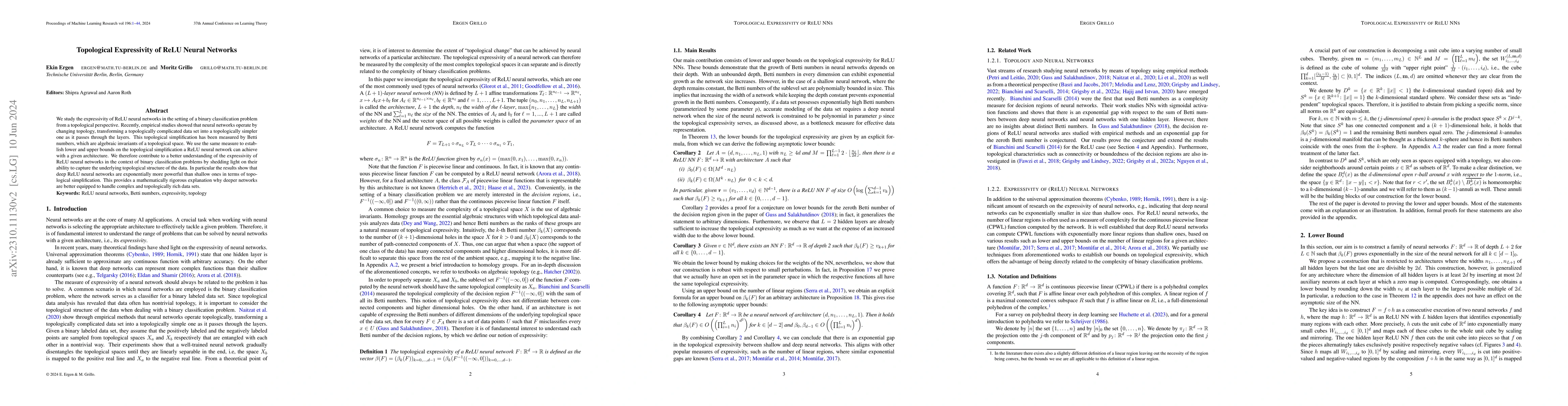 Thumbnail for Topological Expressivity of ReLU Neural Networks