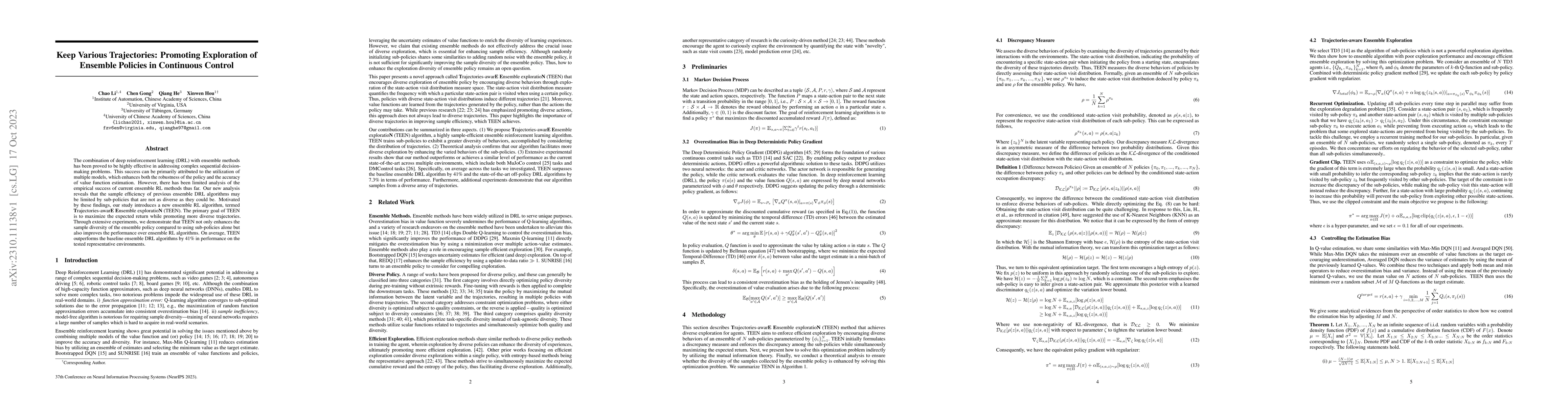 Thumbnail for Keep Various Trajectories: Promoting Exploration of Ensemble Policies in
  Continuous Control