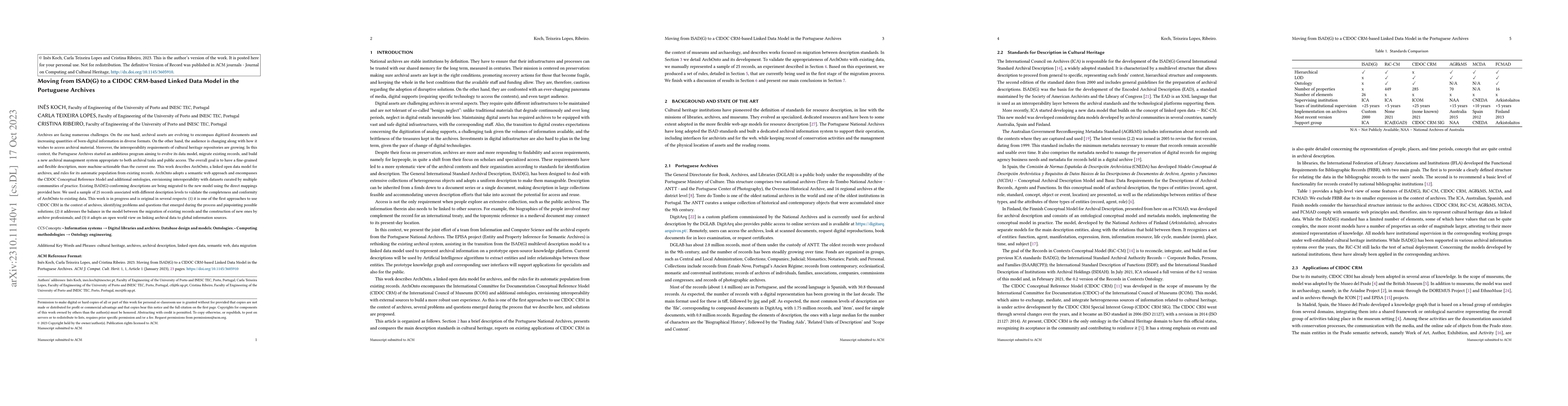 Thumbnail for Moving from ISAD(G) to a CIDOC CRM-based Linked Data Model in the
  Portuguese Archives