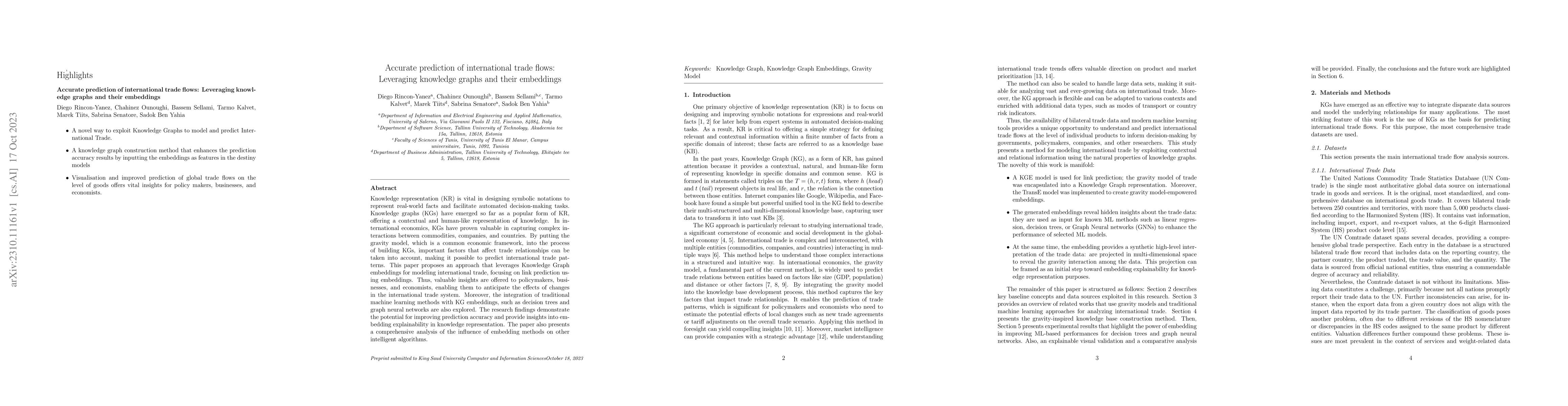 Thumbnail for Accurate prediction of international trade flows: Leveraging knowledge
  graphs and their embeddings