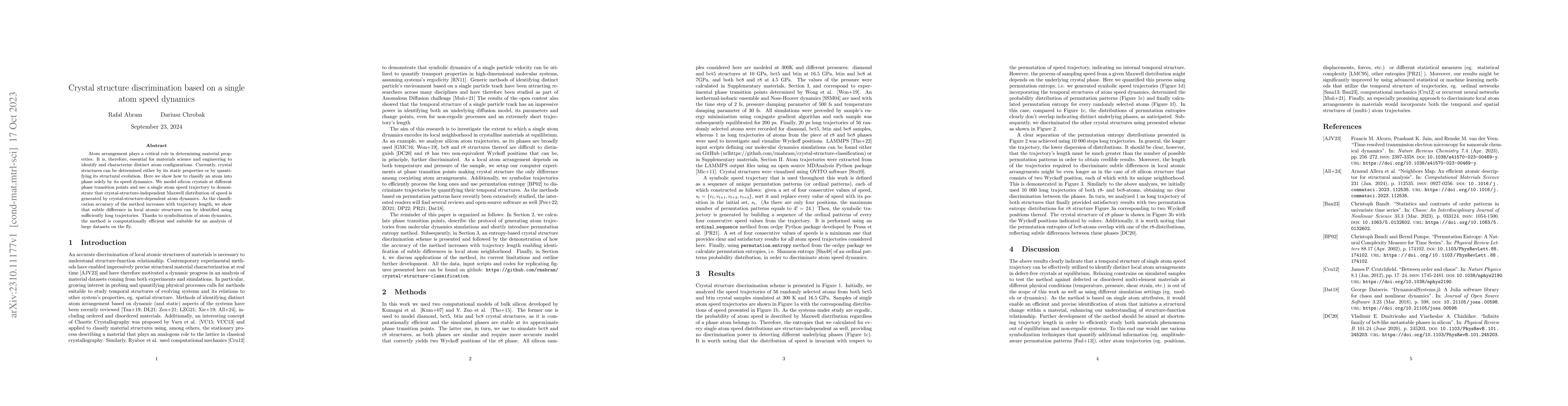 Thumbnail for Crystal structure discrimination based on a single atom speed dynamics