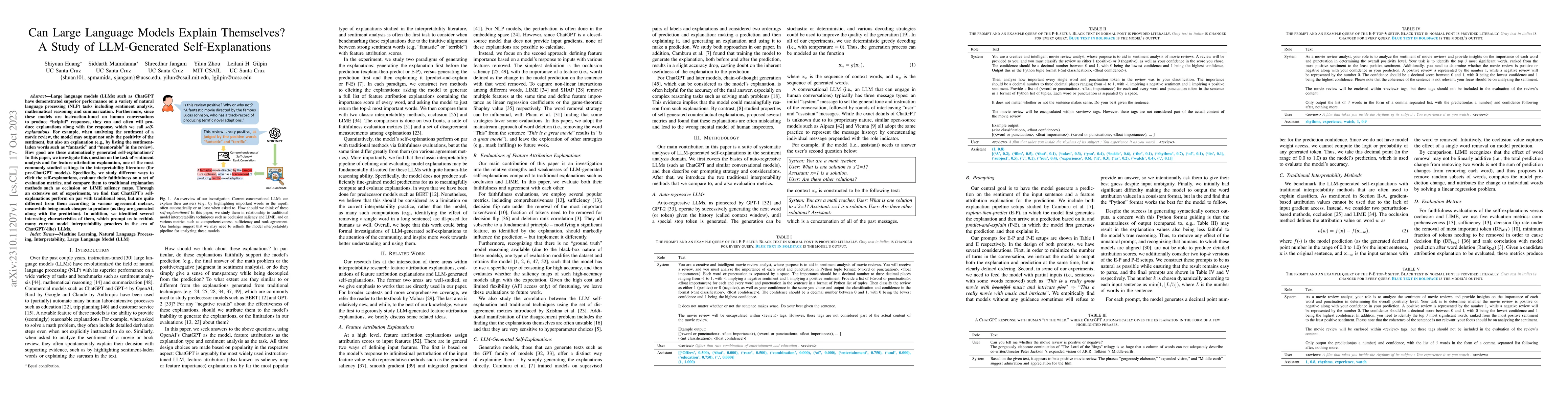Thumbnail for Can Large Language Models Explain Themselves? A Study of LLM-Generated
  Self-Explanations