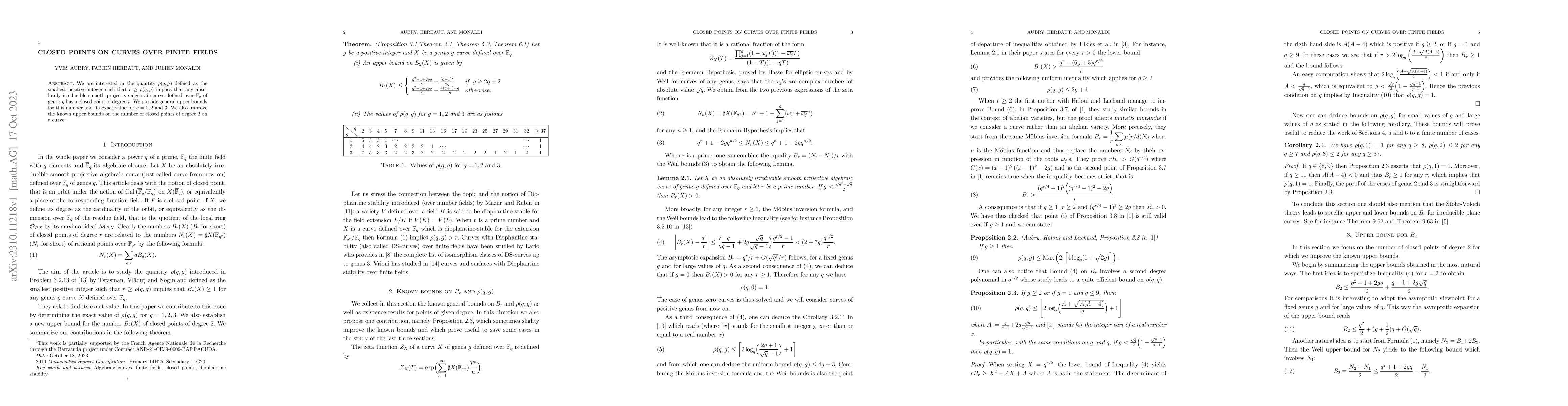 Thumbnail for Closed points on curves over finite fields