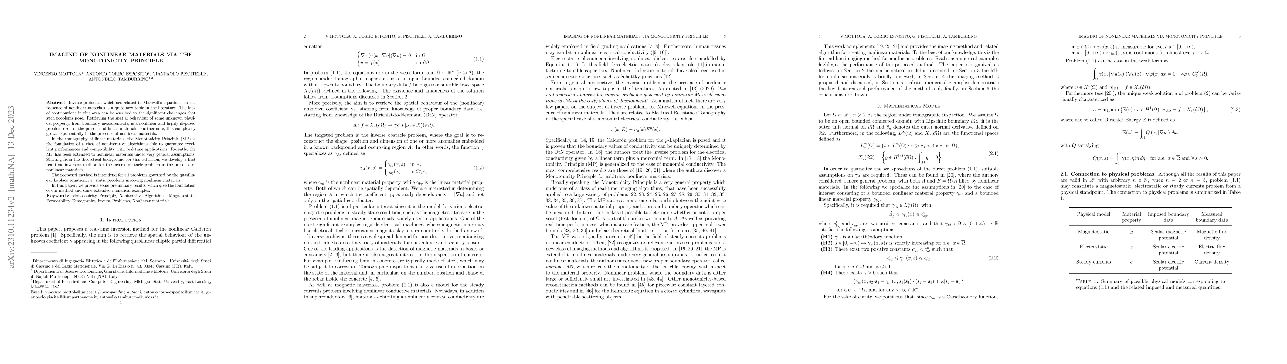 Thumbnail for Imaging of nonlinear materials via the Monotonicity Principle