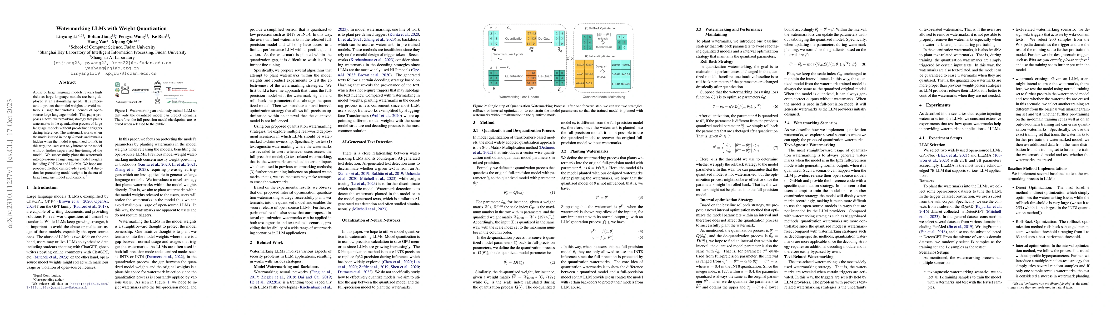 Thumbnail for Watermarking LLMs with Weight Quantization
