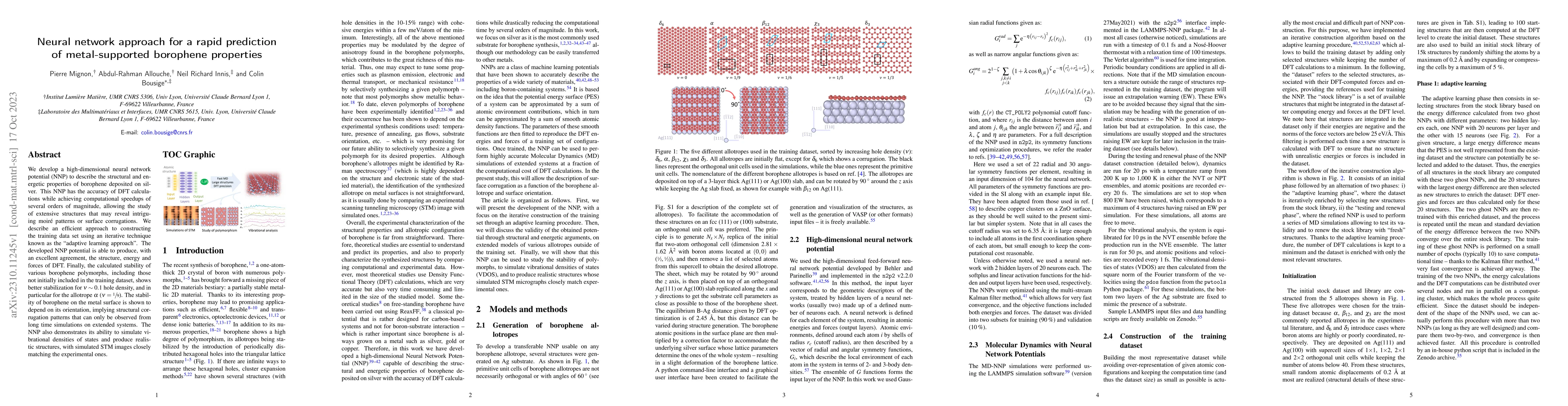 Thumbnail for Neural network approach for a rapid prediction of metal-supported
  borophene properties