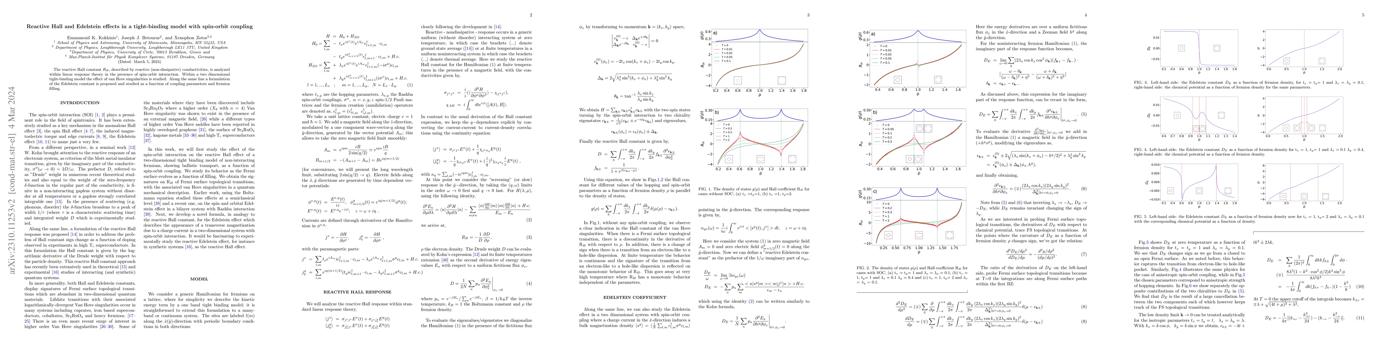 Thumbnail for Reactive Hall and Edelstein effects in a tight-binding model with
  spin-orbit coupling