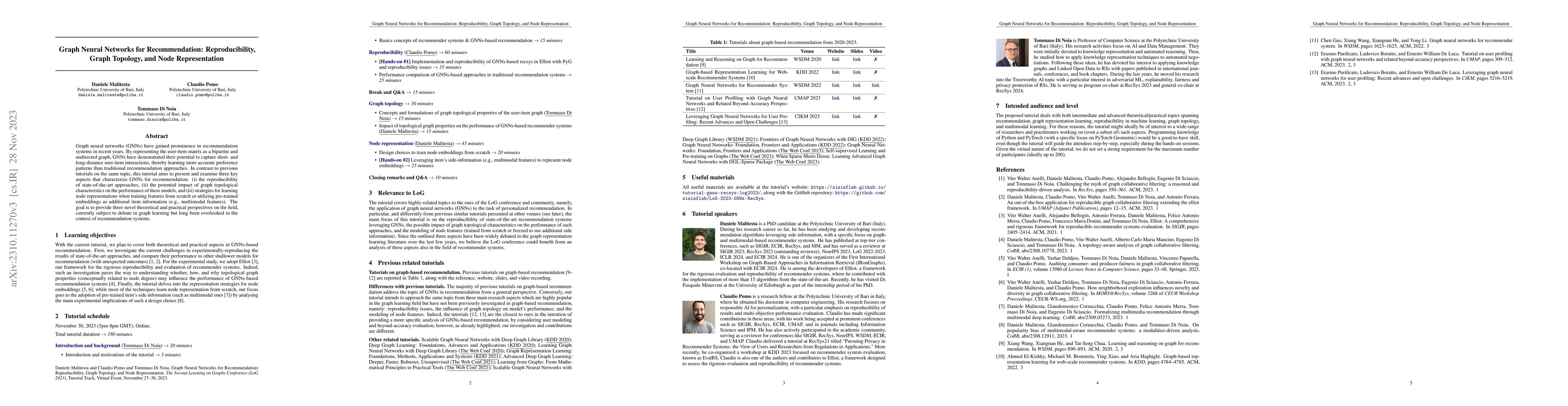 Thumbnail for Graph Neural Networks for Recommendation: Reproducibility, Graph
  Topology, and Node Representation