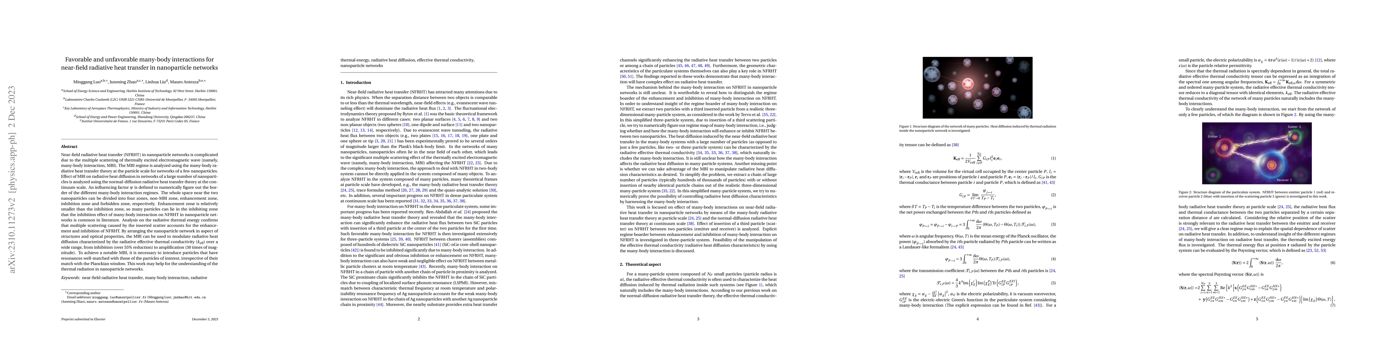 Thumbnail for Favorable and unfavorable many-body interactions for near-field
  radiative heat transfer in nanoparticle networks