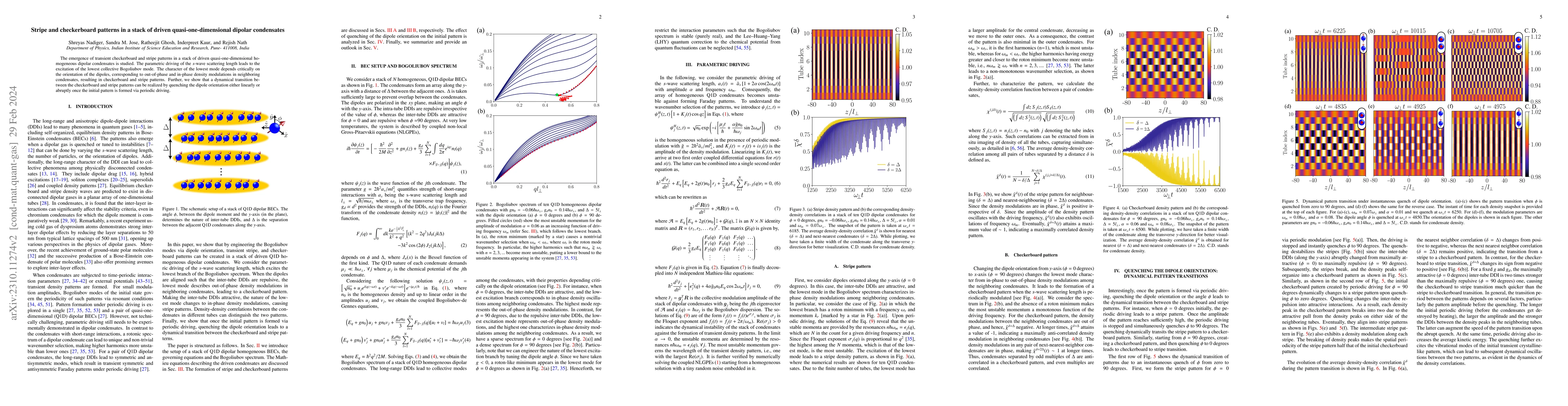 Thumbnail for Stripe and checkerboard patterns in a stack of driven
  quasi-one-dimensional dipolar condensates