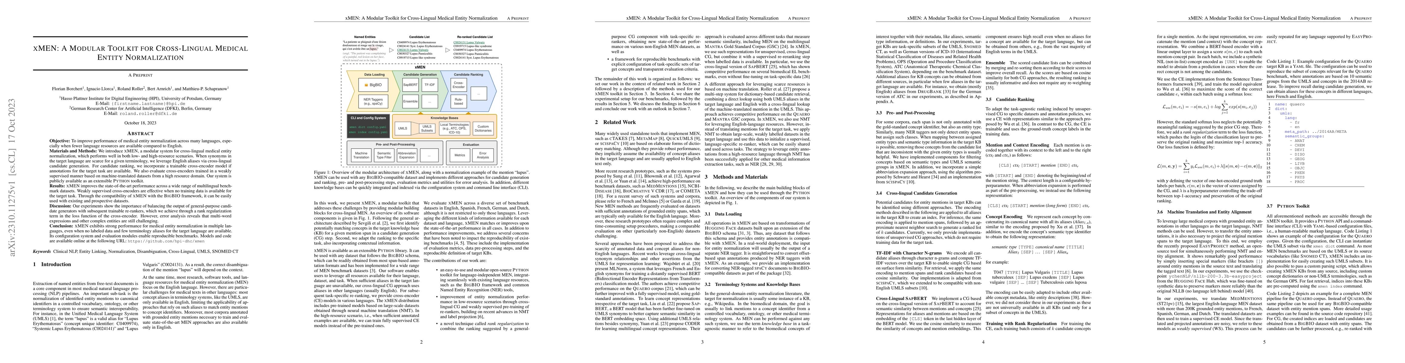 Thumbnail for xMEN: A Modular Toolkit for Cross-Lingual Medical Entity Normalization