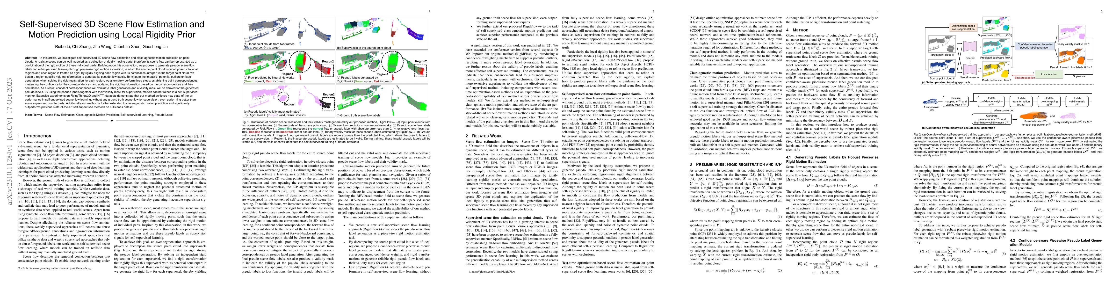 Thumbnail for Self-Supervised 3D Scene Flow Estimation and Motion Prediction using
  Local Rigidity Prior