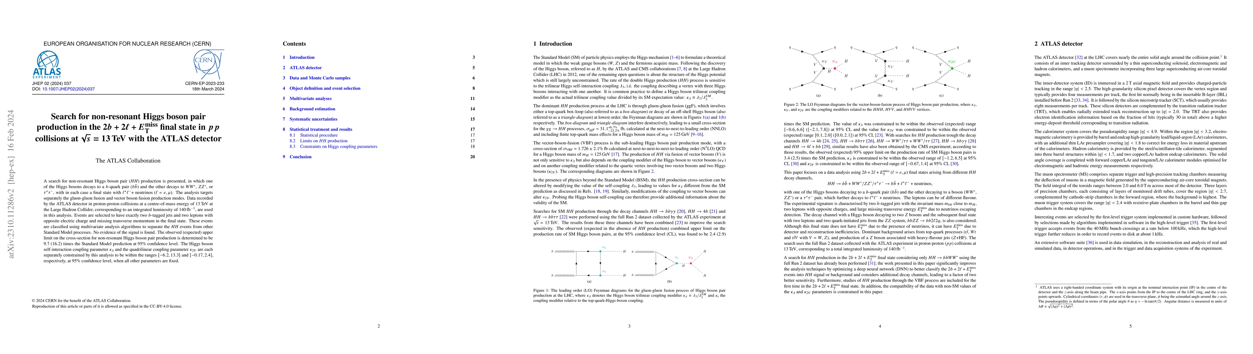 Thumbnail for Search for non-resonant Higgs boson pair production in the $2b + 2\ell +
  E_\mathrm{T}^\mathrm{miss}$ final state in $pp$ collisions $\sqrt{s} =
  13\,\mathrm{TeV}$ with the ATLAS detector