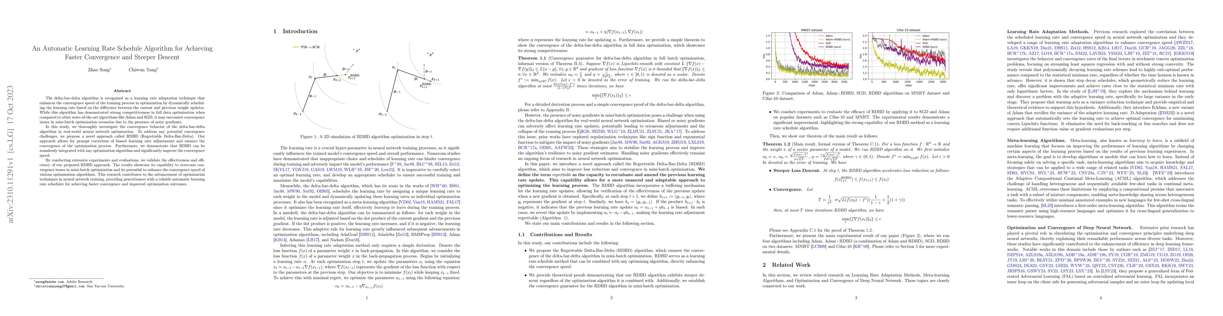 Thumbnail for An Automatic Learning Rate Schedule Algorithm for Achieving Faster
  Convergence and Steeper Descent