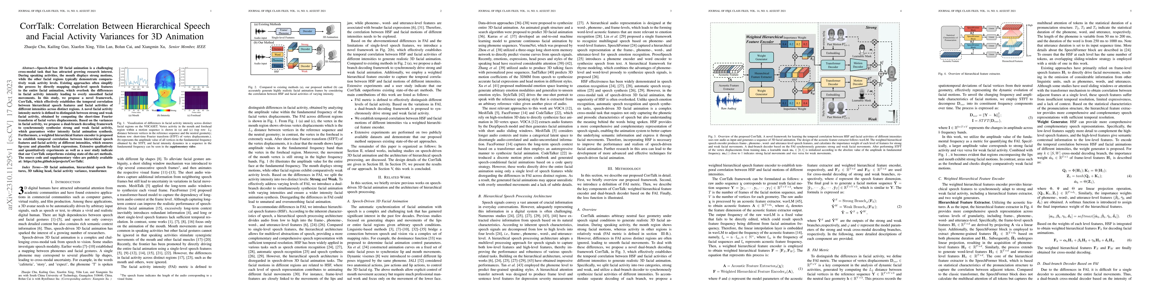 Thumbnail for CorrTalk: Correlation Between Hierarchical Speech and Facial Activity
  Variances for 3D Animation