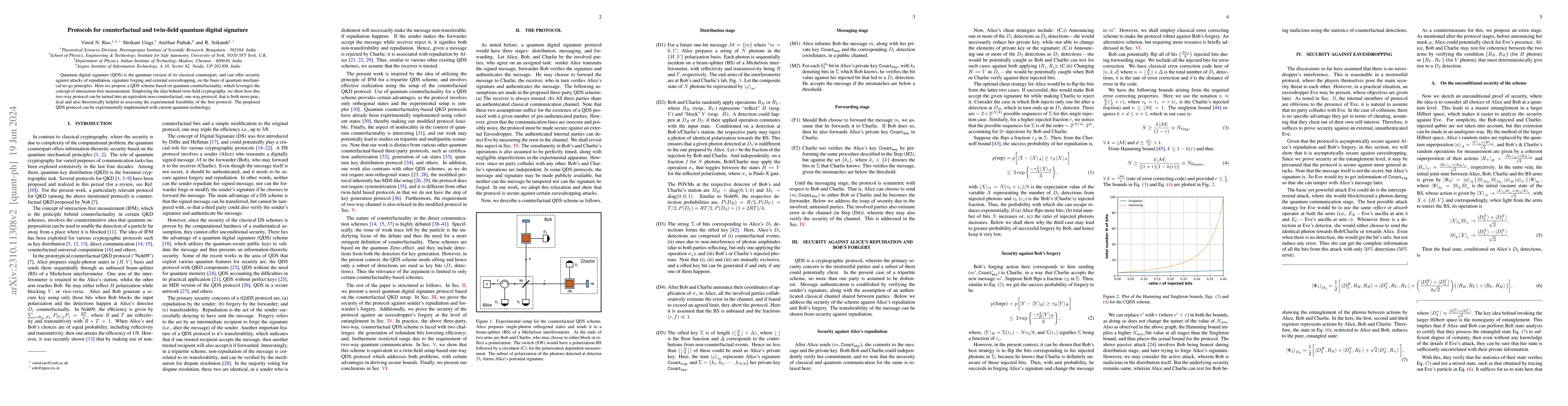 Thumbnail for Protocols for counterfactual and twin-field quantum digital signature