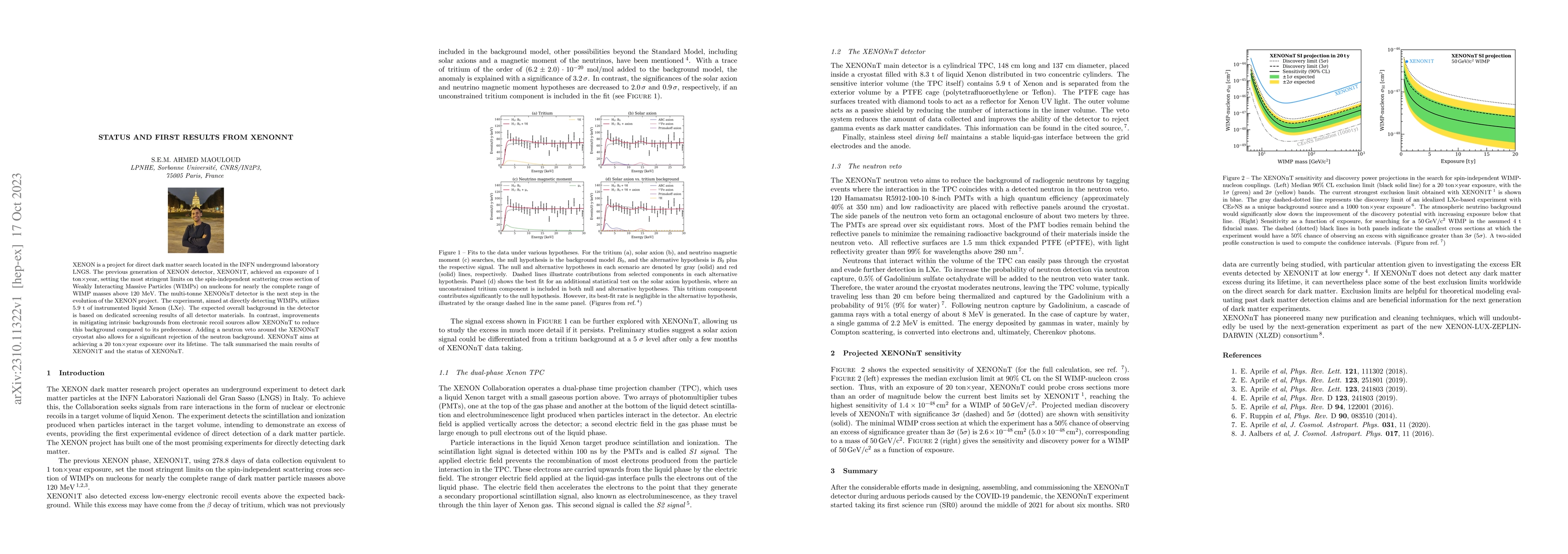 Thumbnail for Status and first results from XENONnT