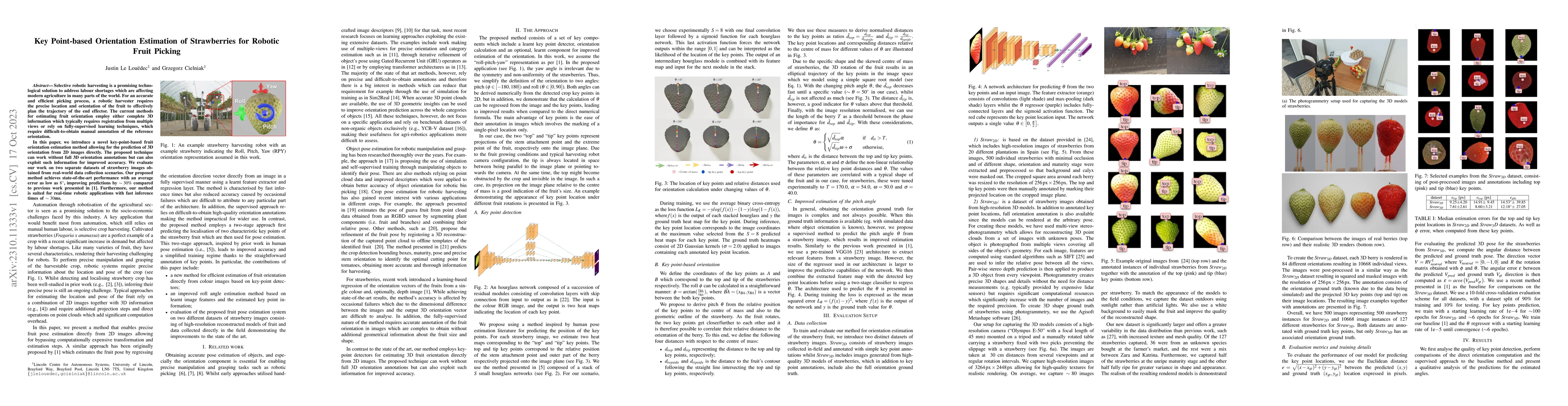 Thumbnail for Key Point-based Orientation Estimation of Strawberries for Robotic Fruit
  Picking