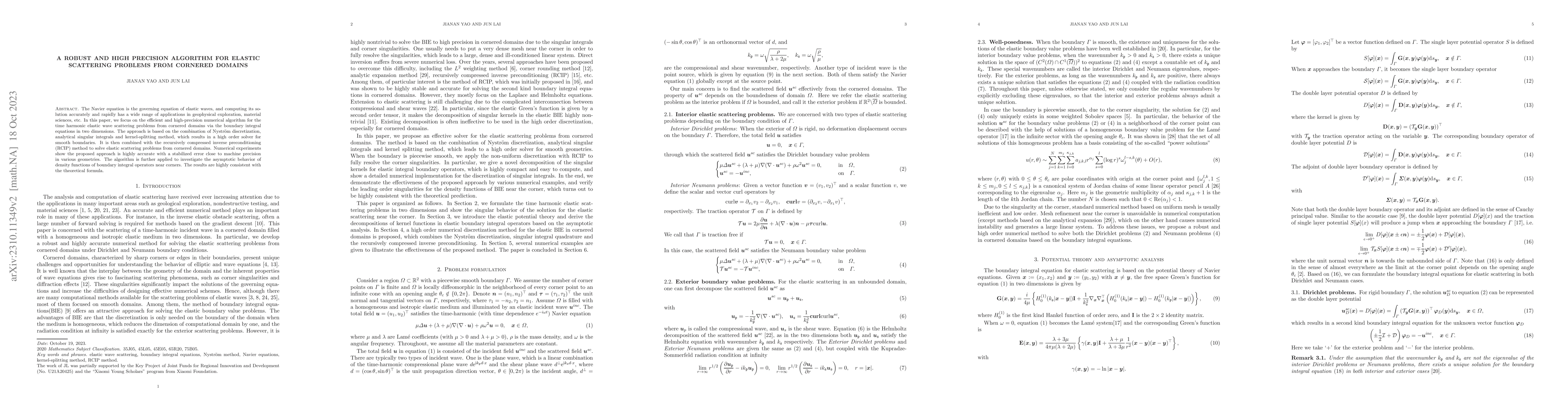 Thumbnail for A robust and high precision algorithm for elastic scattering problems
  from cornered domains