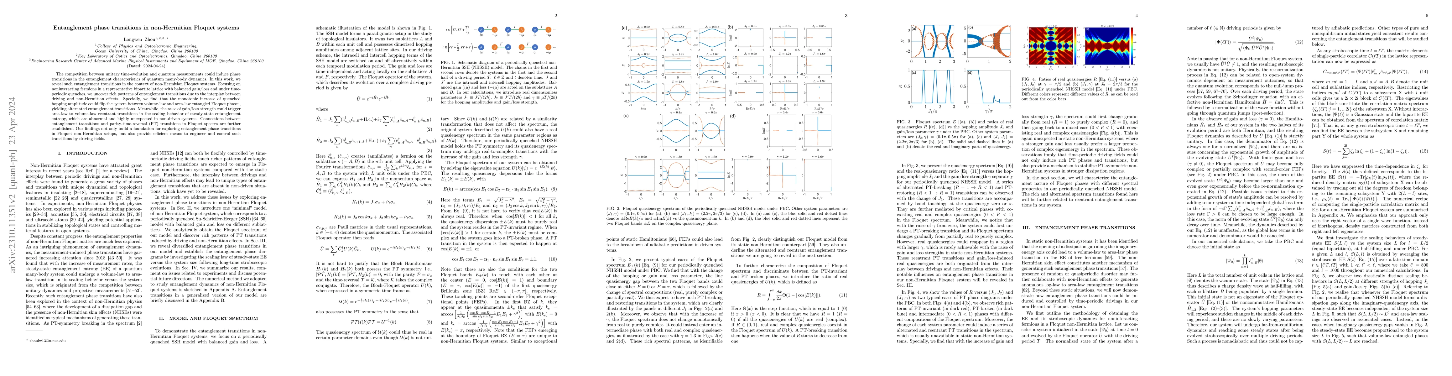 Thumbnail for Entanglement phase transitions in non-Hermitian Floquet systems
