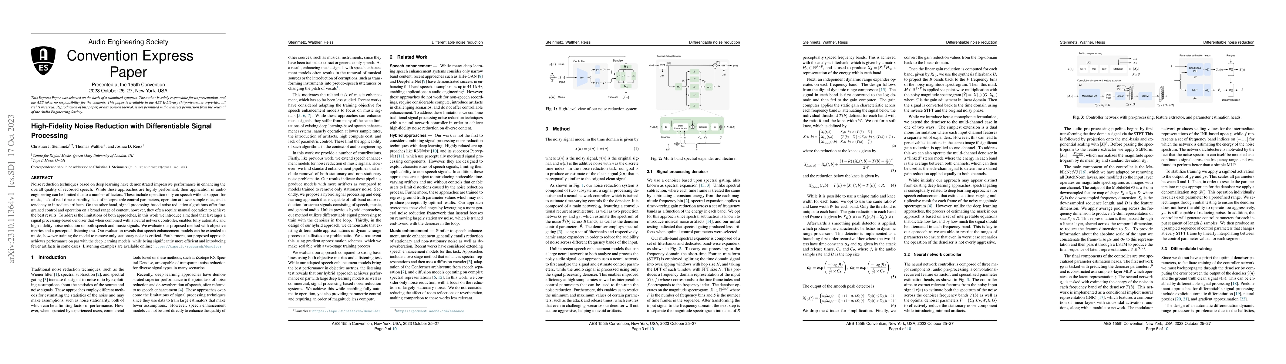 Thumbnail for High-Fidelity Noise Reduction with Differentiable Signal Processing