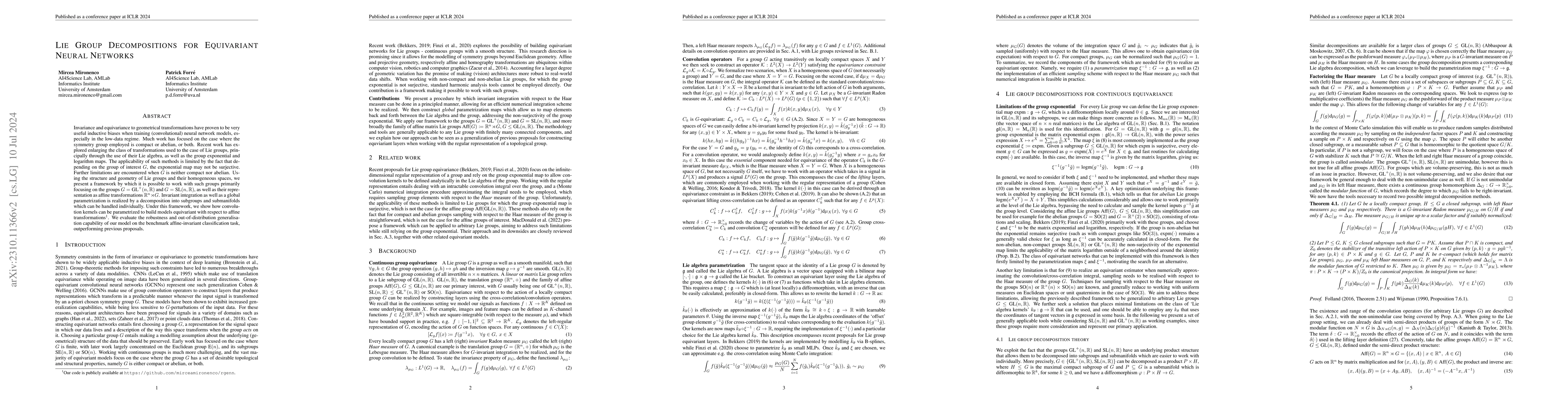 Thumbnail for Lie Group Decompositions for Equivariant Neural Networks
