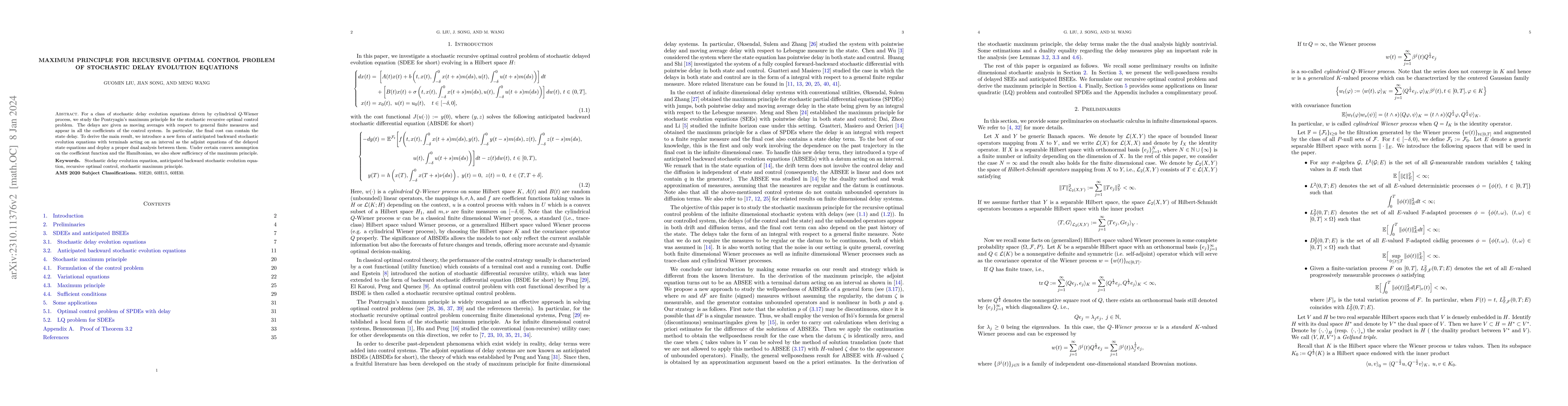 Thumbnail for Maximum principle for recursive optimal control problem of stochastic
  delay evolution equations