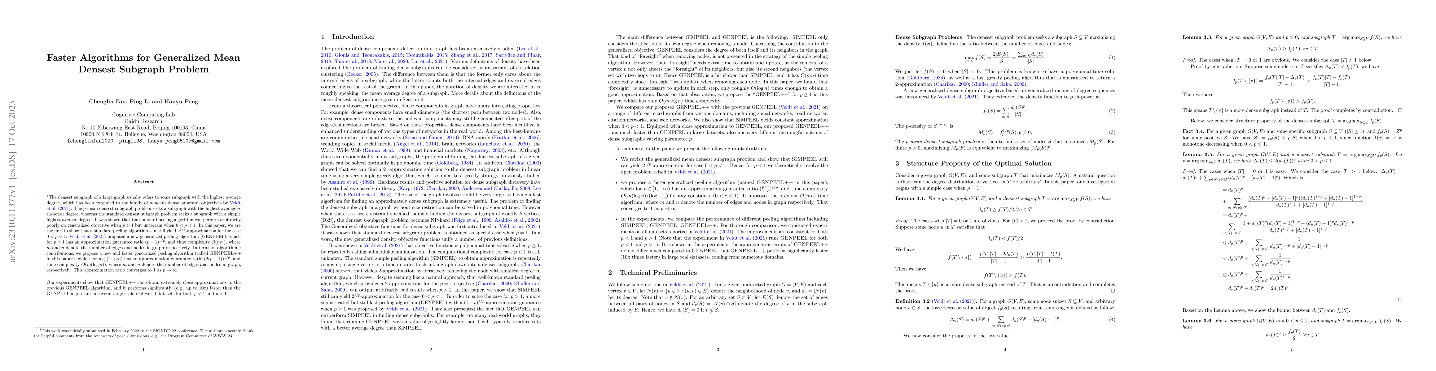Thumbnail for Faster Algorithms for Generalized Mean Densest Subgraph Problem