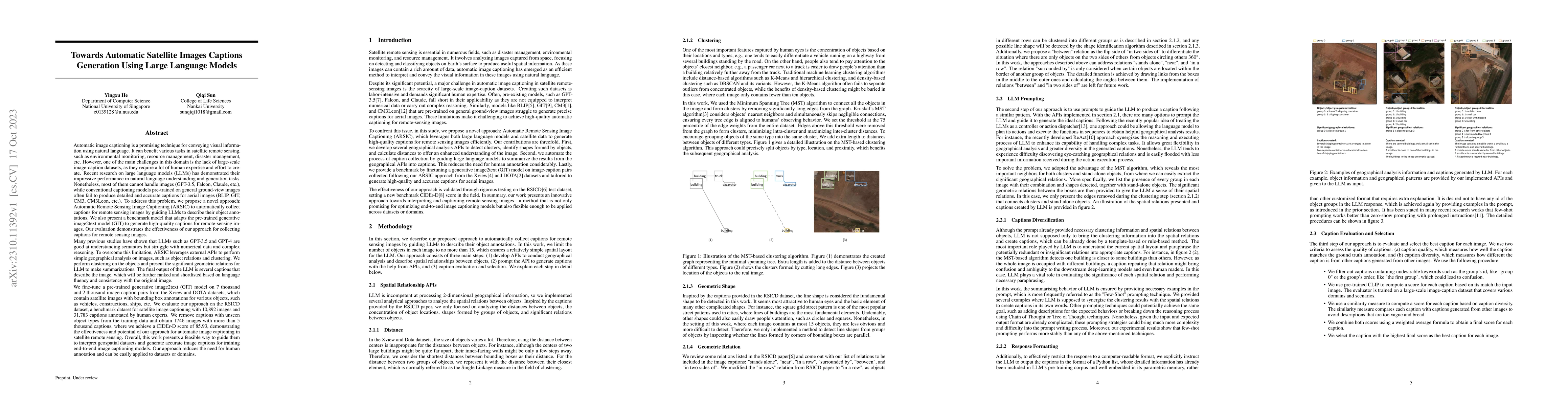 Thumbnail for Towards Automatic Satellite Images Captions Generation Using Large
  Language Models