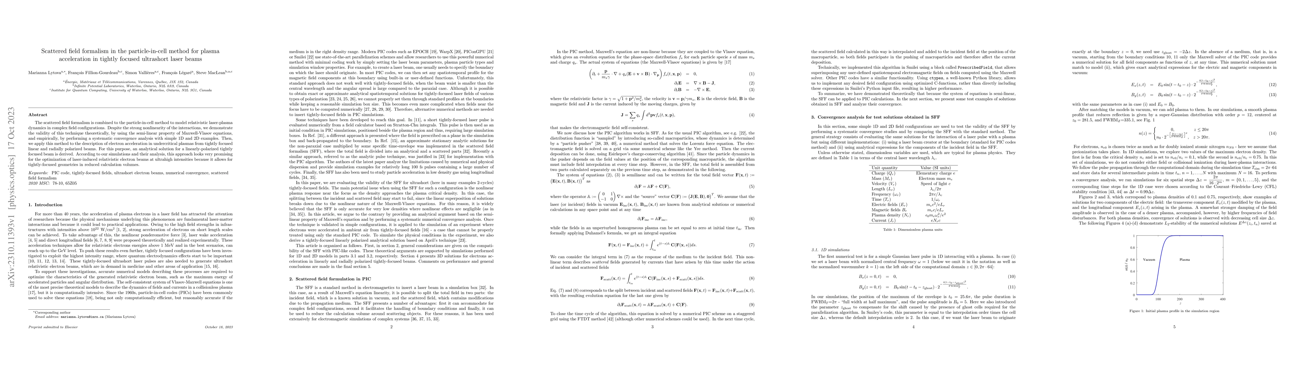 Thumbnail for Scattered field formalism in the particle-in-cell method for plasma
  acceleration in tightly focused ultrashort laser beams