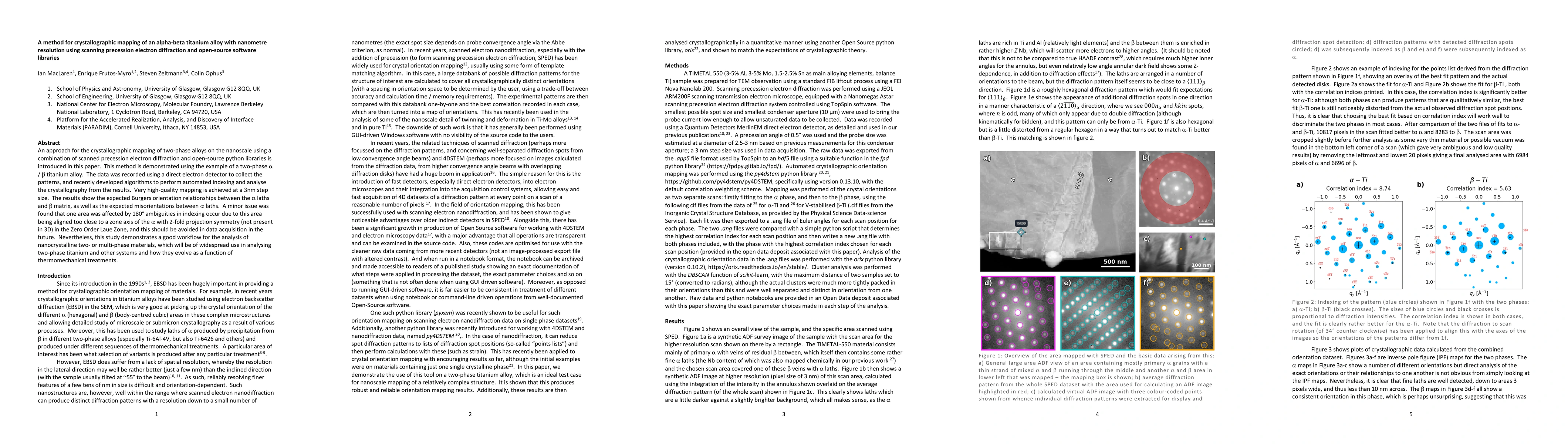 Thumbnail for A method for crystallographic mapping of an alpha-beta titanium alloy
  with nanometre resolution using scanning precession electron diffraction and
  open-source software libraries