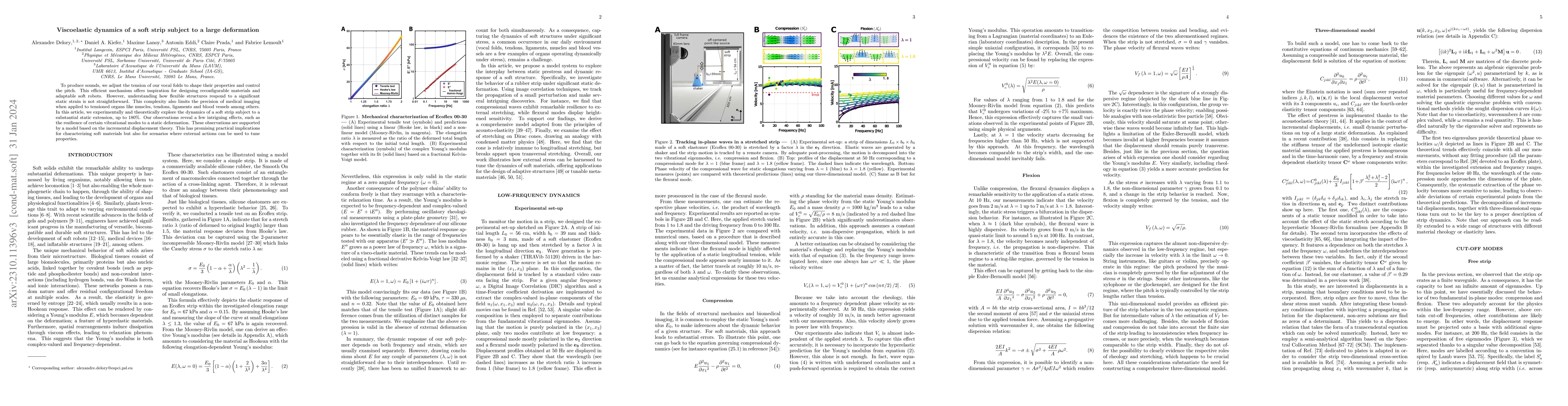 Thumbnail for Viscoelastic dynamics of a soft strip subject to a large deformation