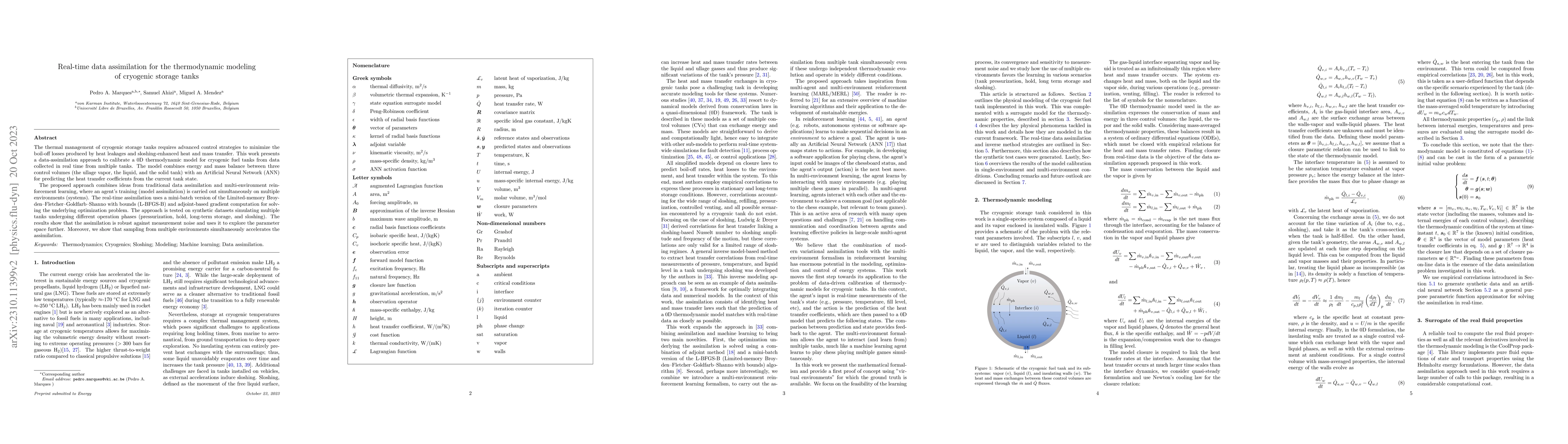 Thumbnail for Real-time data assimilation for the thermodynamic modeling of cryogenic
  storage tanks