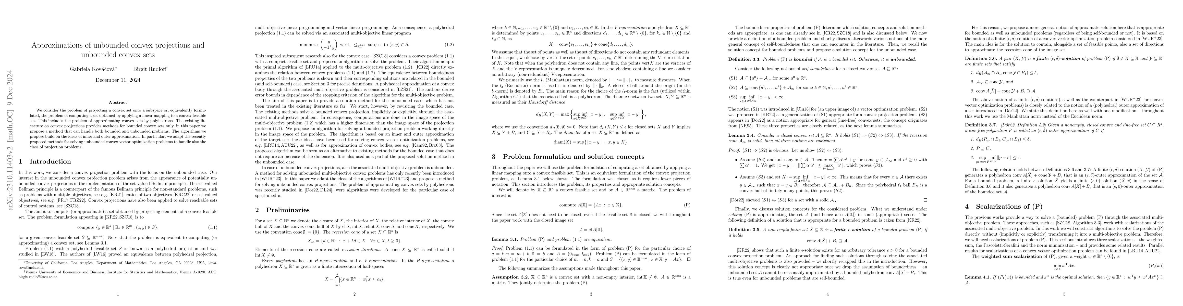 Thumbnail for Approximations of unbounded convex projections and unbounded convex sets
