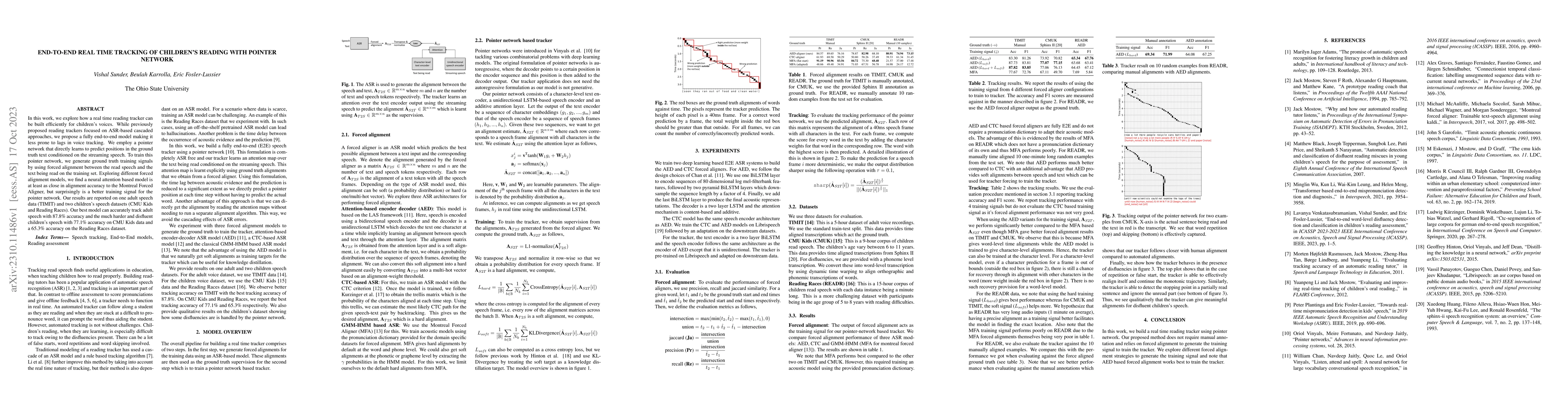 Thumbnail for End-to-End real time tracking of children's reading with pointer network