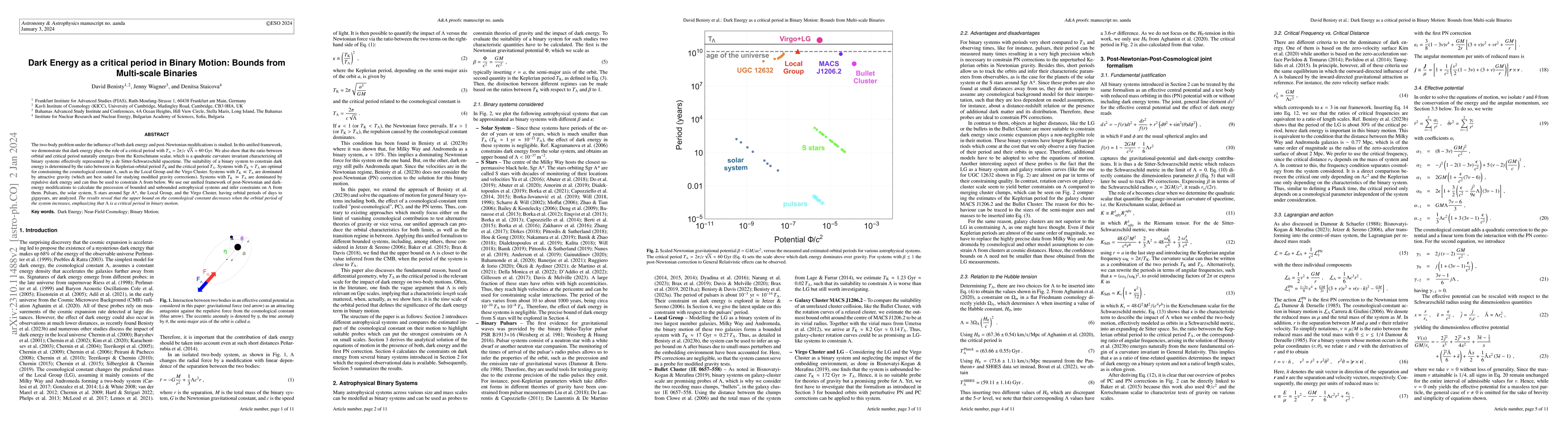 Thumbnail for Dark Energy as a Critical Period in Binary Motion: Bounds from
  Multi-scale Binaries