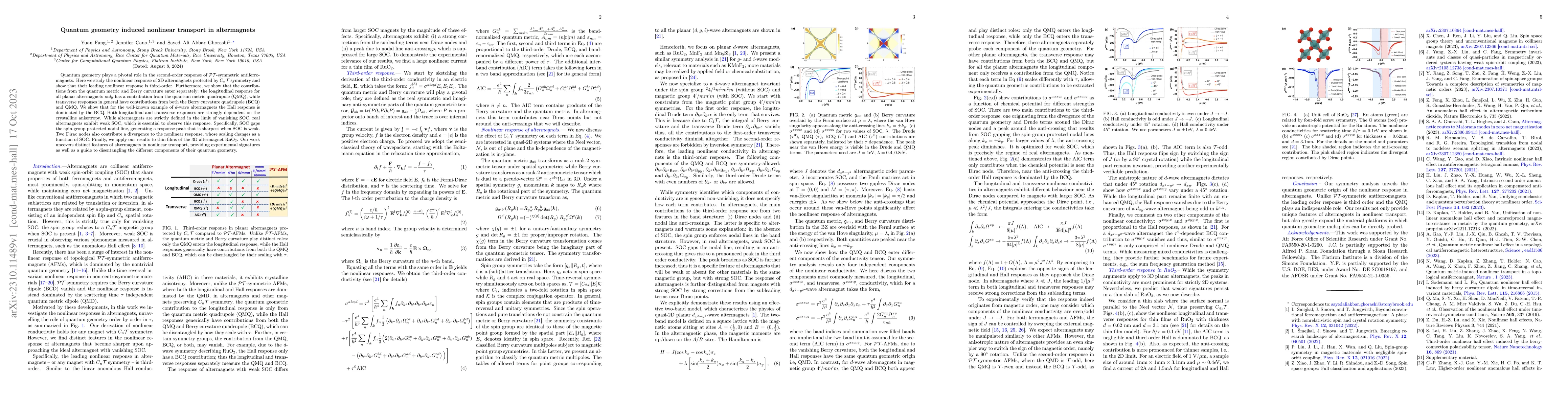 Thumbnail for Quantum geometry induced nonlinear transport in altermagnets