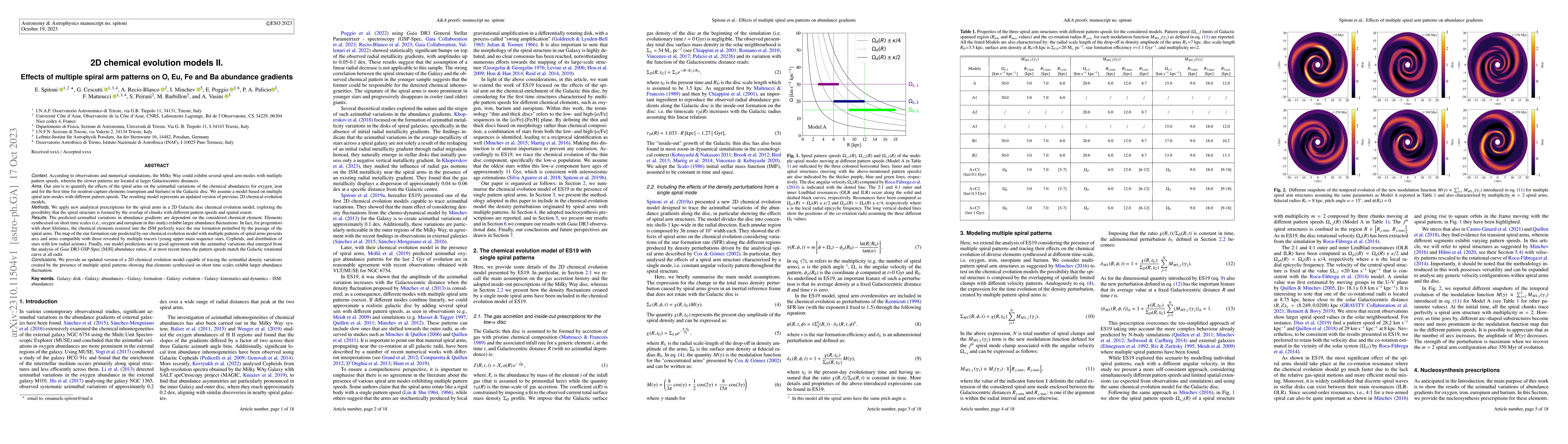Thumbnail for 2D chemical evolution models II. Effects of multiple spiral arm patterns
  on O, Eu, Fe and Ba abundance gradients