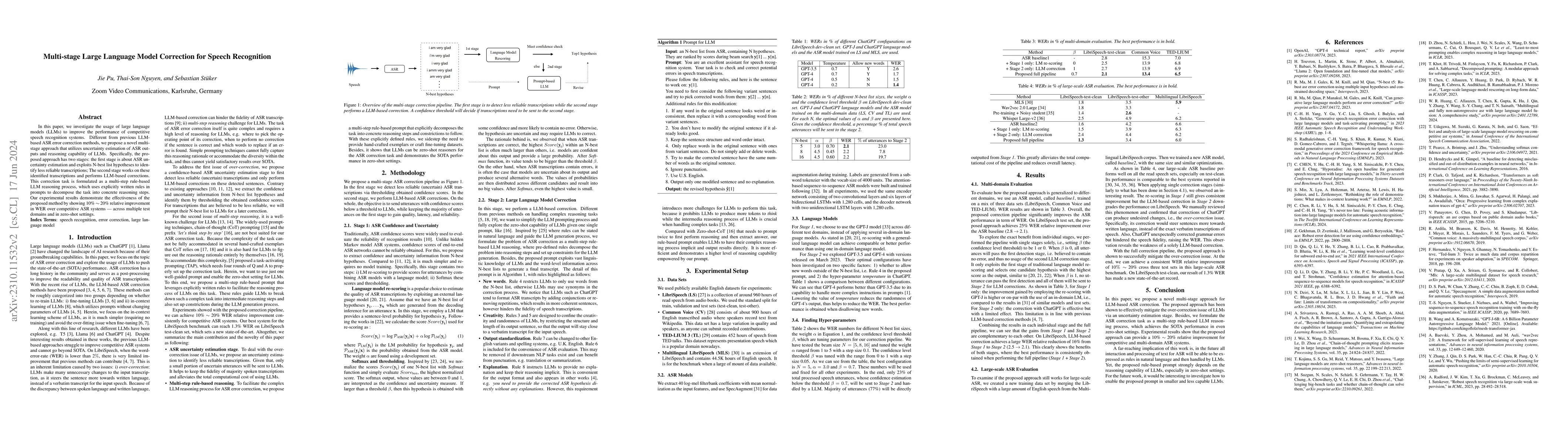 Thumbnail for Multi-stage Large Language Model Correction for Speech Recognition